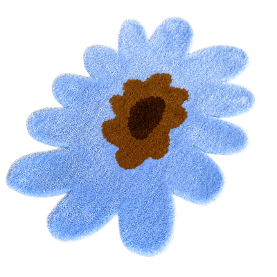 Alfombra tufting de diseño flor celeste, por Wafore