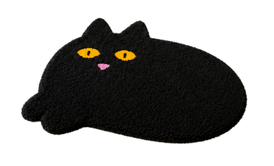 Alfombra tufting de diseño gato negro, por Wafore