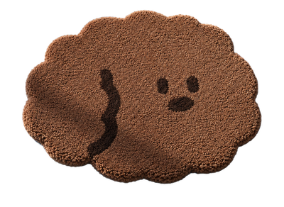 Alfombra tufting de diseño perro marron oscuro, por Wafore
